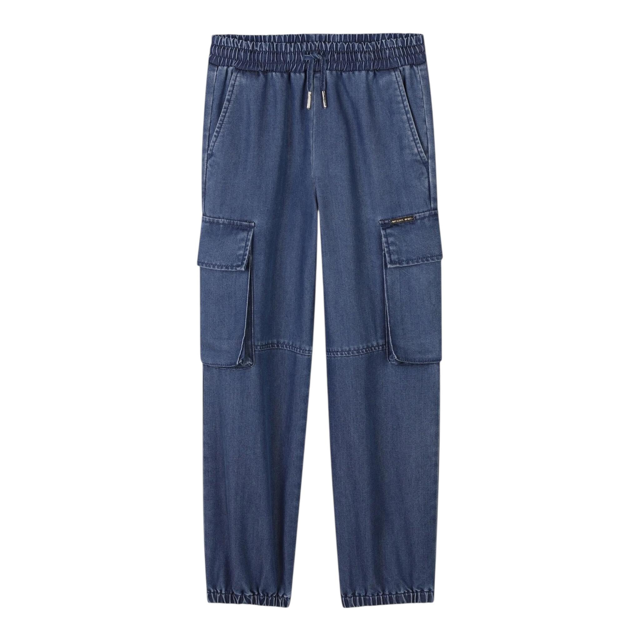 Michael Kors Pantalone Tinta Unita con Elastico In Vita per Bambina R30415 BLU MICHAEL KORS 