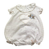 Barcellino Pagliaccetto Tinta Unita con Colletto E Stampa per Neonata 9419 BIANCO BARCELLINO 