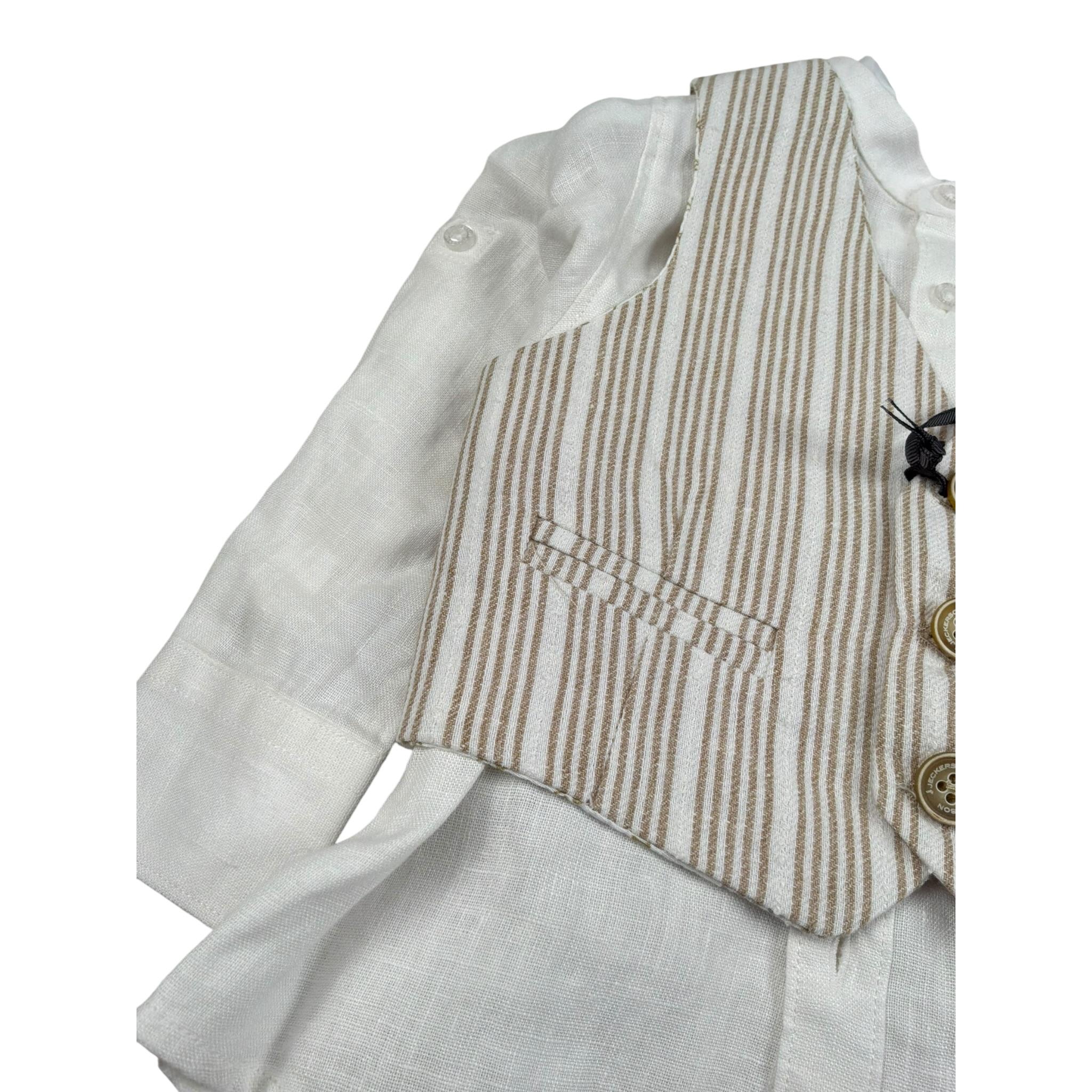 Jeckerson Completo 3 Pezzi Gilet-Camicia-Bermuda per Neonato JN4055 BEIGE JECKERSON 