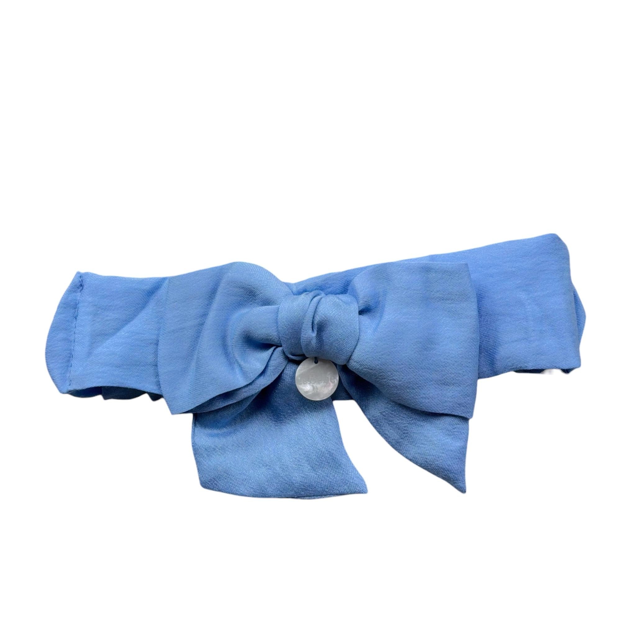 Le Bebe' Fascia Tinta Unita con Fiocco per Neonata LBG6414 AZZURRO LE BEBE' 