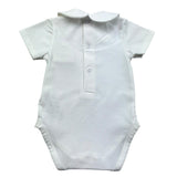 Le Bebe Body Mezza Manica Tinta Unita con Colletto per Neonata LBG6255 BIANCO LE BEBE 