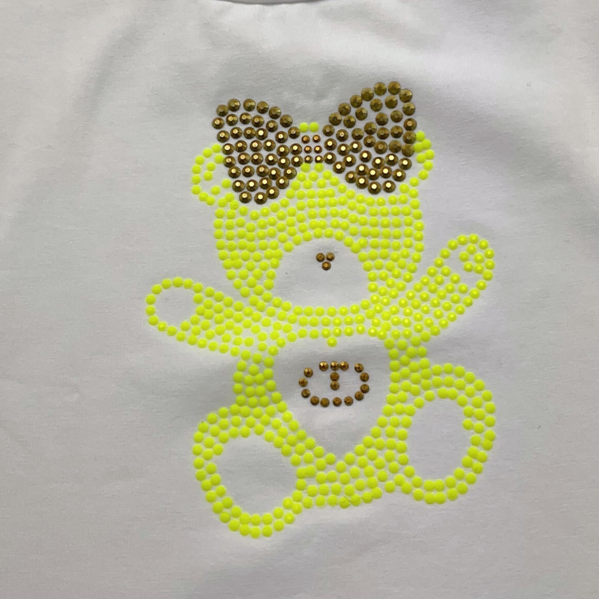 Twinset T-Shirt Girocollo Tinta Unita con Stampa per Neonata GJ2488 BIANCO/GIALLO TWINSET 