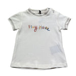 Trussardi T-Shirt Girocollo Tinta Unita con Stampe per Neonato TIP26083TS PANNA TRUSSARDI 