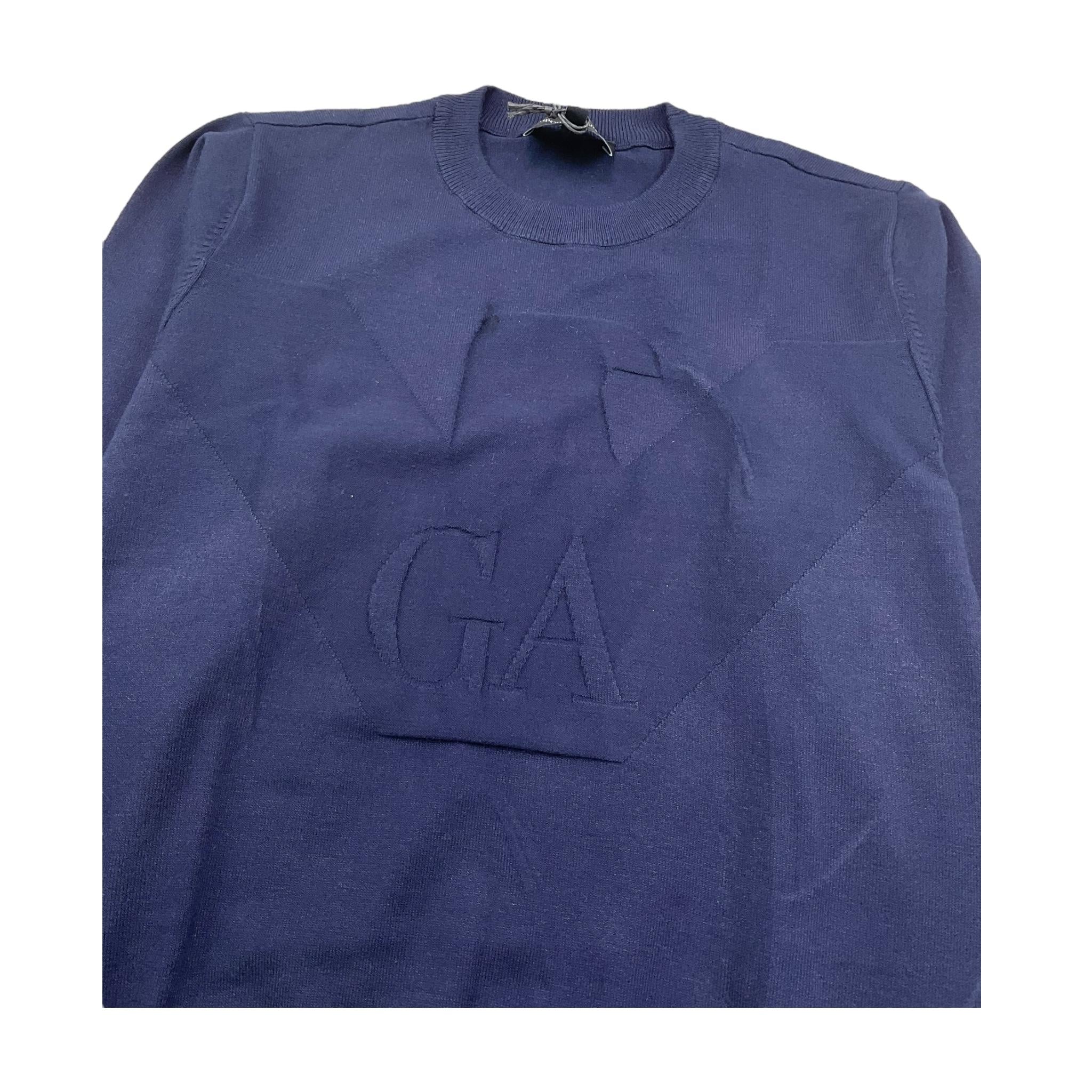 Emporio Armani Maglia Girocollo Tinta Unita con Logo per Bambino 6R4M66 BLU EMPORIO ARMANI 