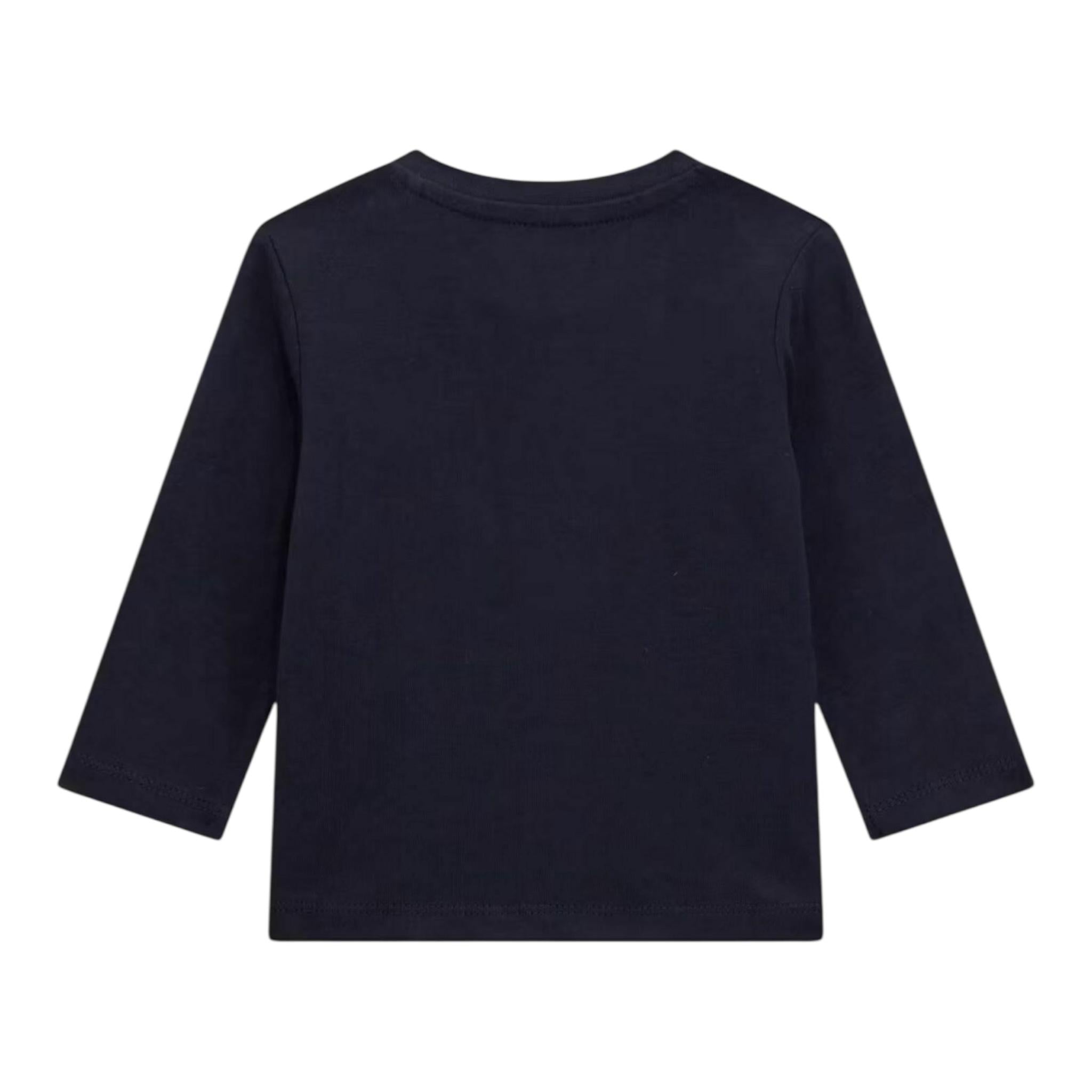 GUESS shirt girocollo tinta unita con stampa Blu per Neonato I4BI00I3Z13X BLU GUESS 