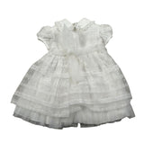 Aletta Abito Mezza Manica Tinta Unita con Tulle per Neonata HP220335C BIANCO ALETTA 