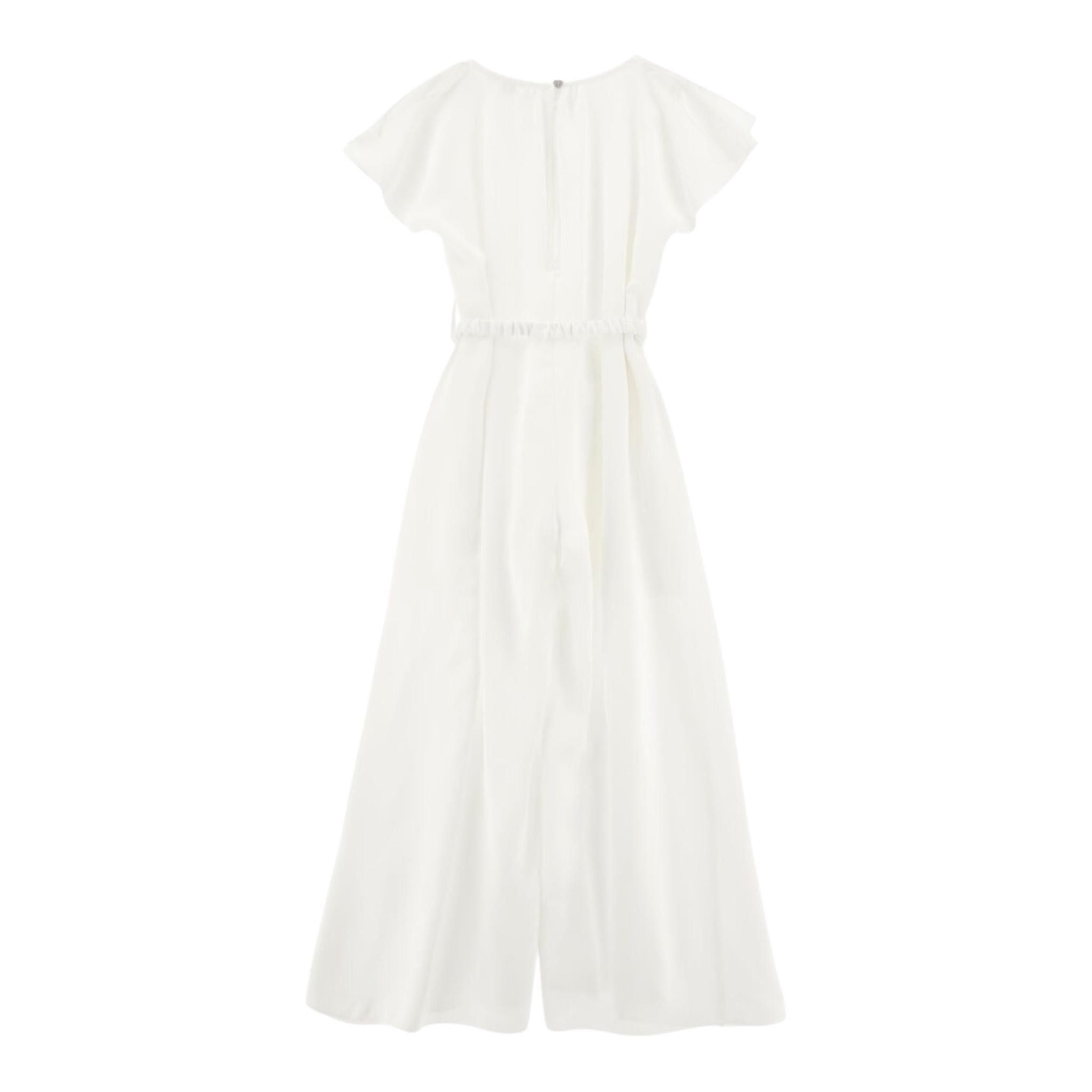 Monnalisa Tuta Intera Tinta Unita con Cintura per Bambina 71E200 BIANCO MONNALISA 