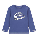 GUESS shirt girocollo tinta unita con logo  Blu per Bambino N4YI28K8HM4J BLU GUESS 