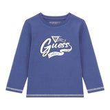 GUESS shirt girocollo tinta unita con logo  Blu per Bambino N4YI28K8HM4J BLU GUESS 