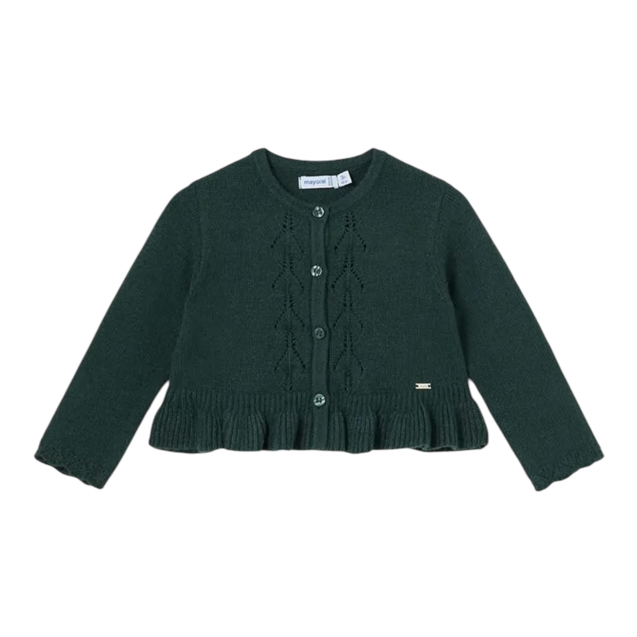 MAYORAL cardigan tinta unita traforato Verde per Bambina 2326J VERDE MAYORAL 