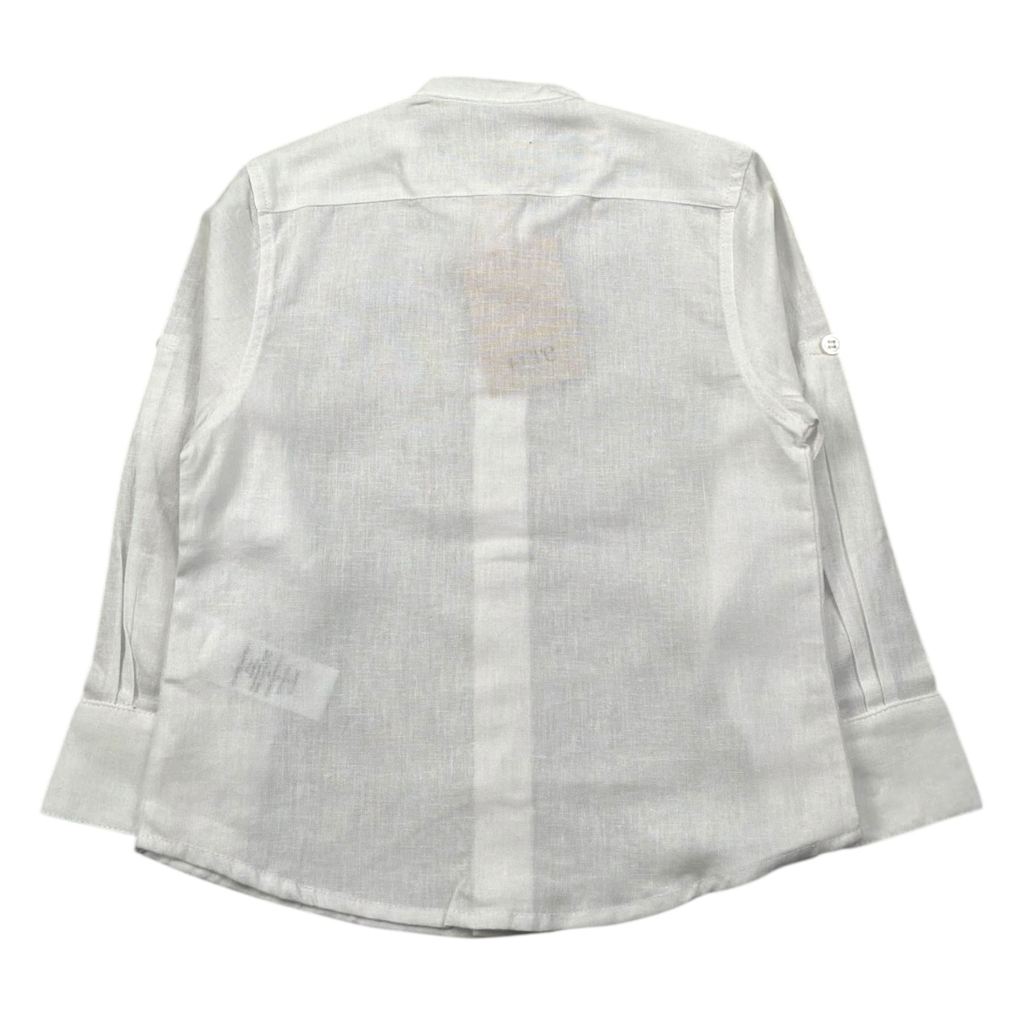 Pure Firenze Camicia Manica Lunga Collo Coreano Tinta Unita per Neonato PC03176 BIANCO PURE FIRENZE 