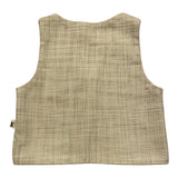 Petit Indi Gilet Microfantasia Tinta Unita Beige Per Neonato