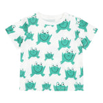 Stella Mccartney T-Shirt Girocollo Tinta Unita con Stampe Rana per Neonato TW8561 BIANCO STELLA McCARTNEY 