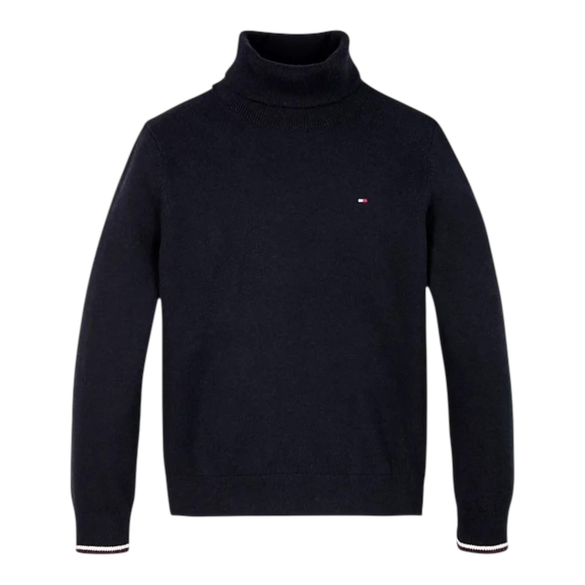 TOMMY HILFIGER maglia tinta unita collo alto Blu per Bambino KB0KB09248 BLU TOMMY HILFIGER 