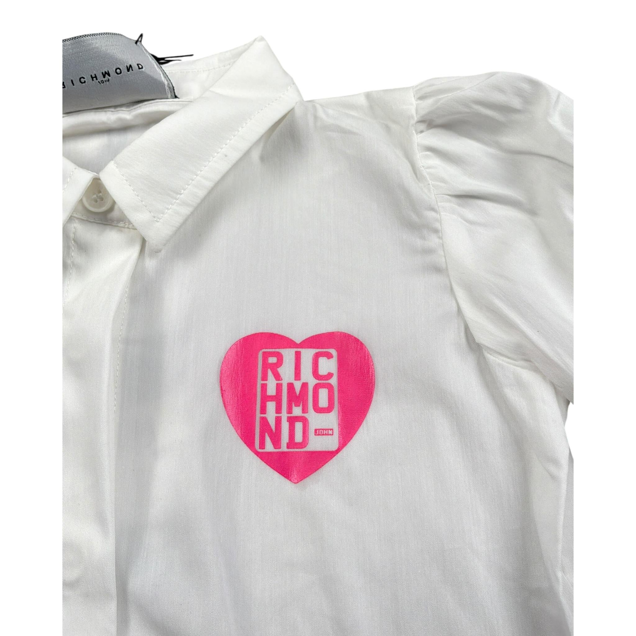 John Richmond Camicia Manica Lunga tinta unita con Logo Bianco per Neonata RIP24050CA BIANCO JOHN RICHMOND 