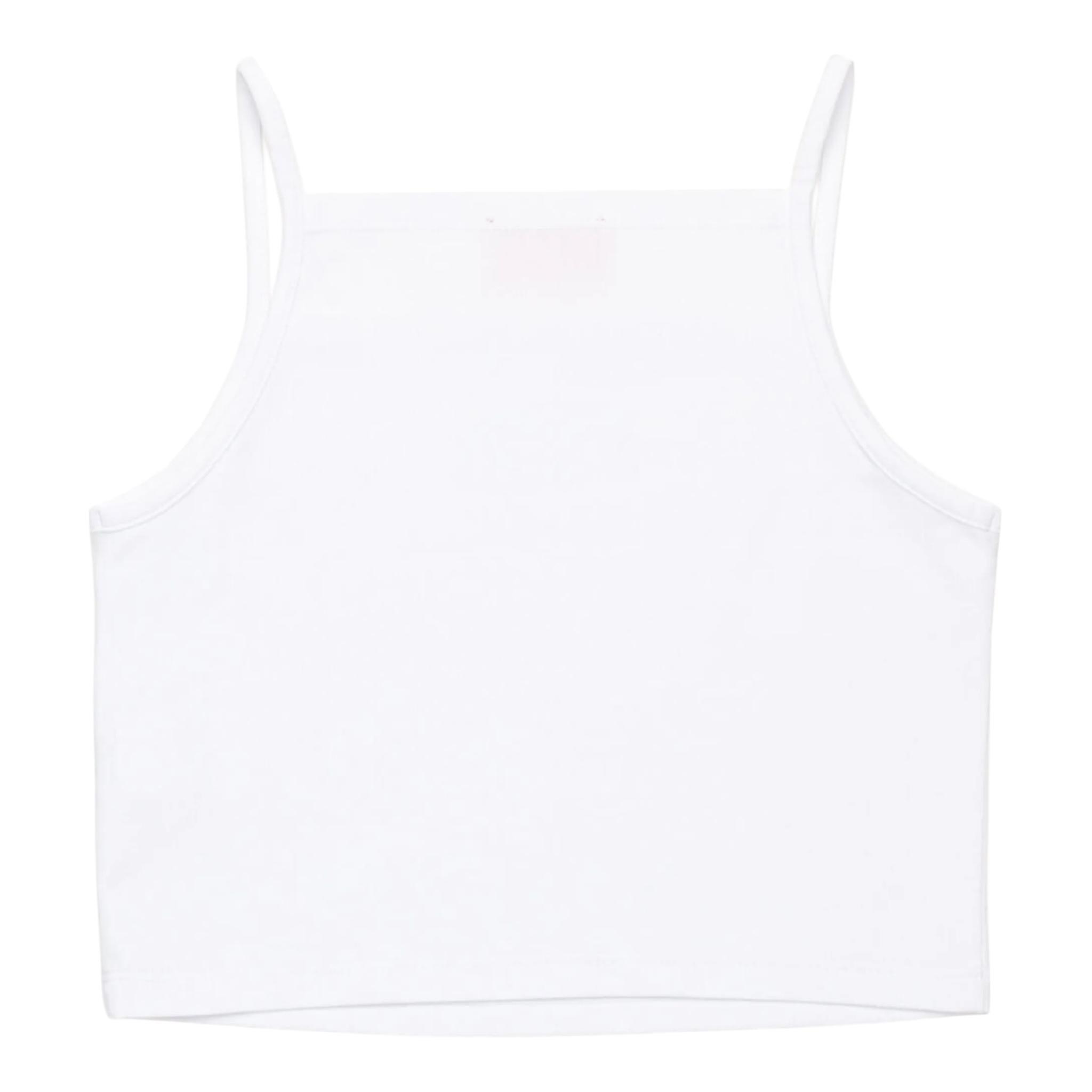 Diesel Canotta Bretelline Tinta Unita con Stampa Brillantinata per Bambina J02201X BIANCO DIESEL 