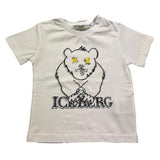 Iceberg T-Shirt Girocollo Tinta Unita con Stampe In Contrasto per Neonato TSICE5106B BIANCO ICEBERG 