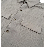 Never Too Camicia tinta unita Mezza Manica Beige per Bambino NT2284R BEIGE NEVER TOO 