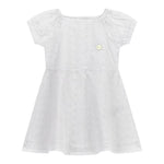 Guess Abito Mezza Manica Tinta Unita In Pizzo Sangallo per Bambina K4GK02WG680 BIANCO GUESS 