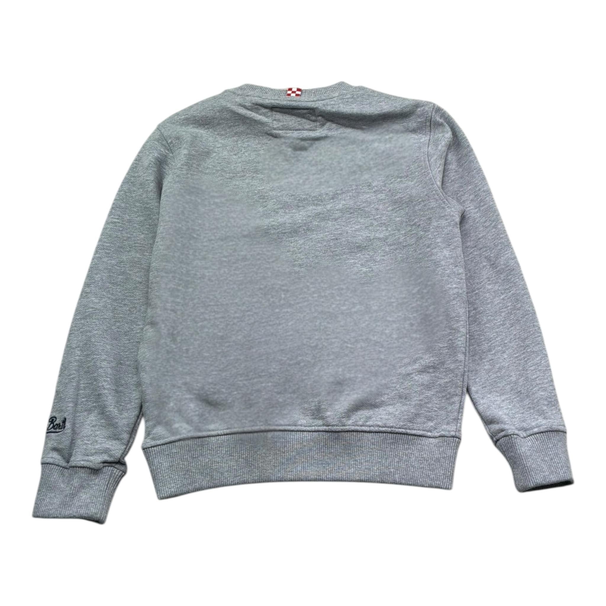 Saint Barth Felpa Girocollo Tinta Unita con Stampa per Bambino 01052L GRIGIO SAINT BARTH 