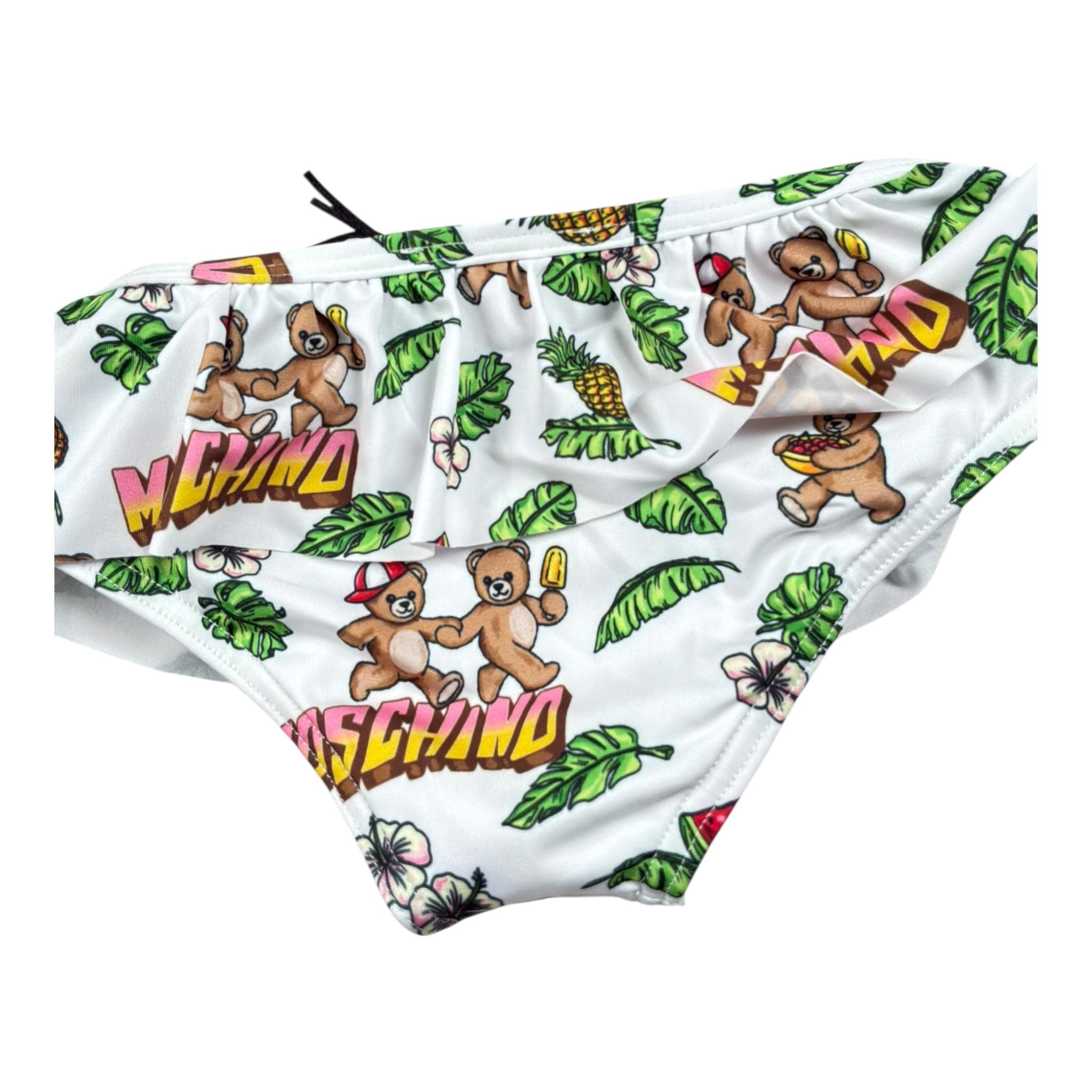 Moschino Costume Modello Slip Tinta Unita con Stampa per Neonata MDL00T BIANCO MOSCHINO 