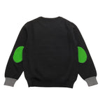 SUN68 maglia girocollo tinta unita con logo e toppe Nero per Bambino K44327X NERO SUN68 