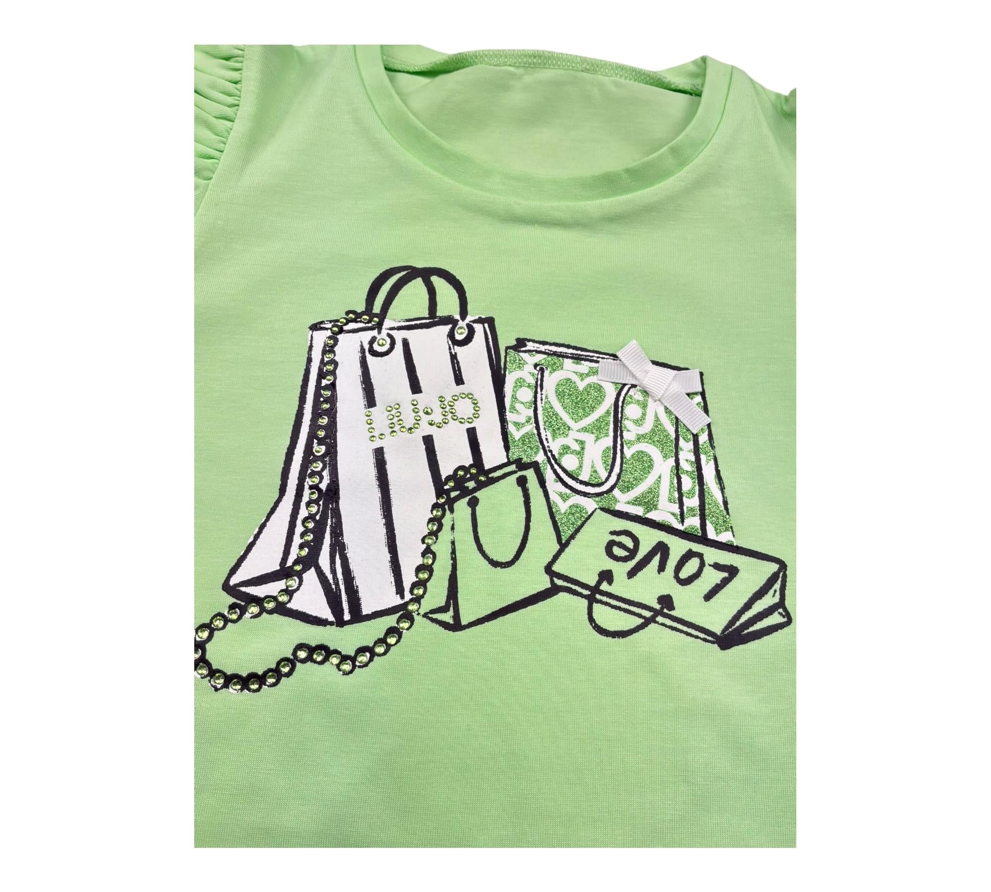 Liu Jo Abito Tinta Unita con Brillantini per Neonata KA5037J5003 VERDE LIU JO 