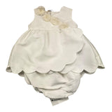 La Stupenderia Abiti Giromanica Tint Unita Con Culotte Bianco Per Neonata
