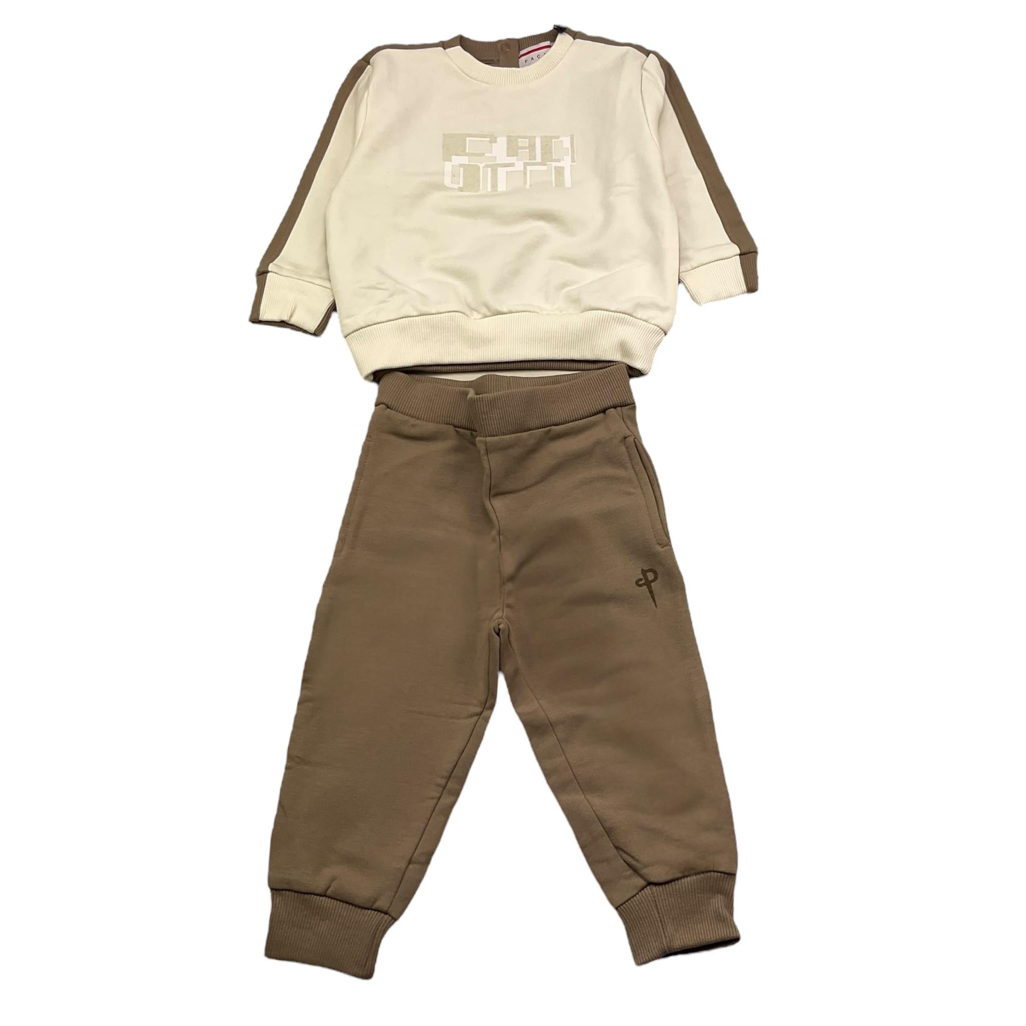 CESARE PACIOTTI completo 2pz felpa-pantalone bicolore Fango per Neonato COMP5312B FANGO CESARE PACIOTTI 
