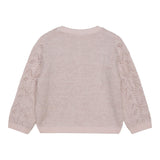 Carre'Ment Beau Cardigan Tinta Unita con Trafori Rosa per Bambina