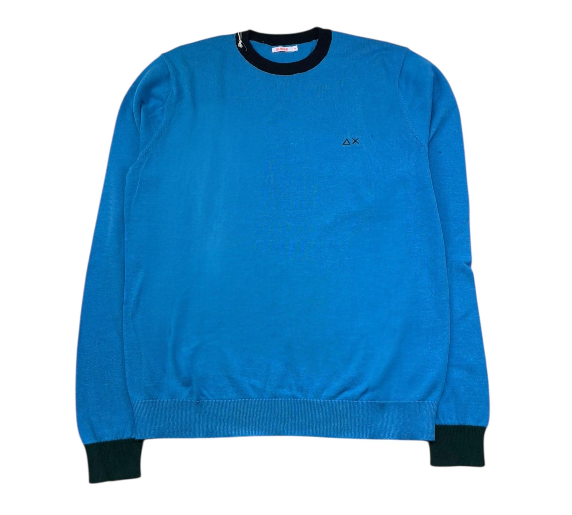 Sun68 Maglia Girocollo Tinta Unita con Logo per Bambino K32307 TURCHESE SUN68 