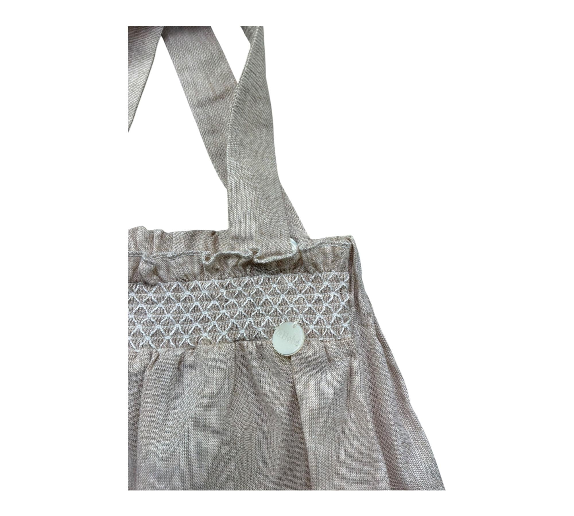 Le Bebe Pagliaccetto Tinta Unita con Ricami per Neonata LBG6390 BEIGE LE BEBE 
