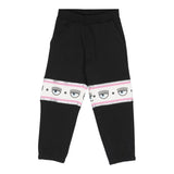 Chiara Ferragni Pantalone Tinta Unita Modello Tuta Con Stampa Nero Per Bambina