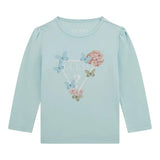 Guess Shirt Girocollo Tinta Unita con Stampa per Neonata K5RI08K6YW4 AZZURRO GUESS 