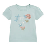 Guess T-Shirt Girocollo Tinta Unita con Logo per Neonata A5RI03K6YW4X VERDE ACQUA GUESS 