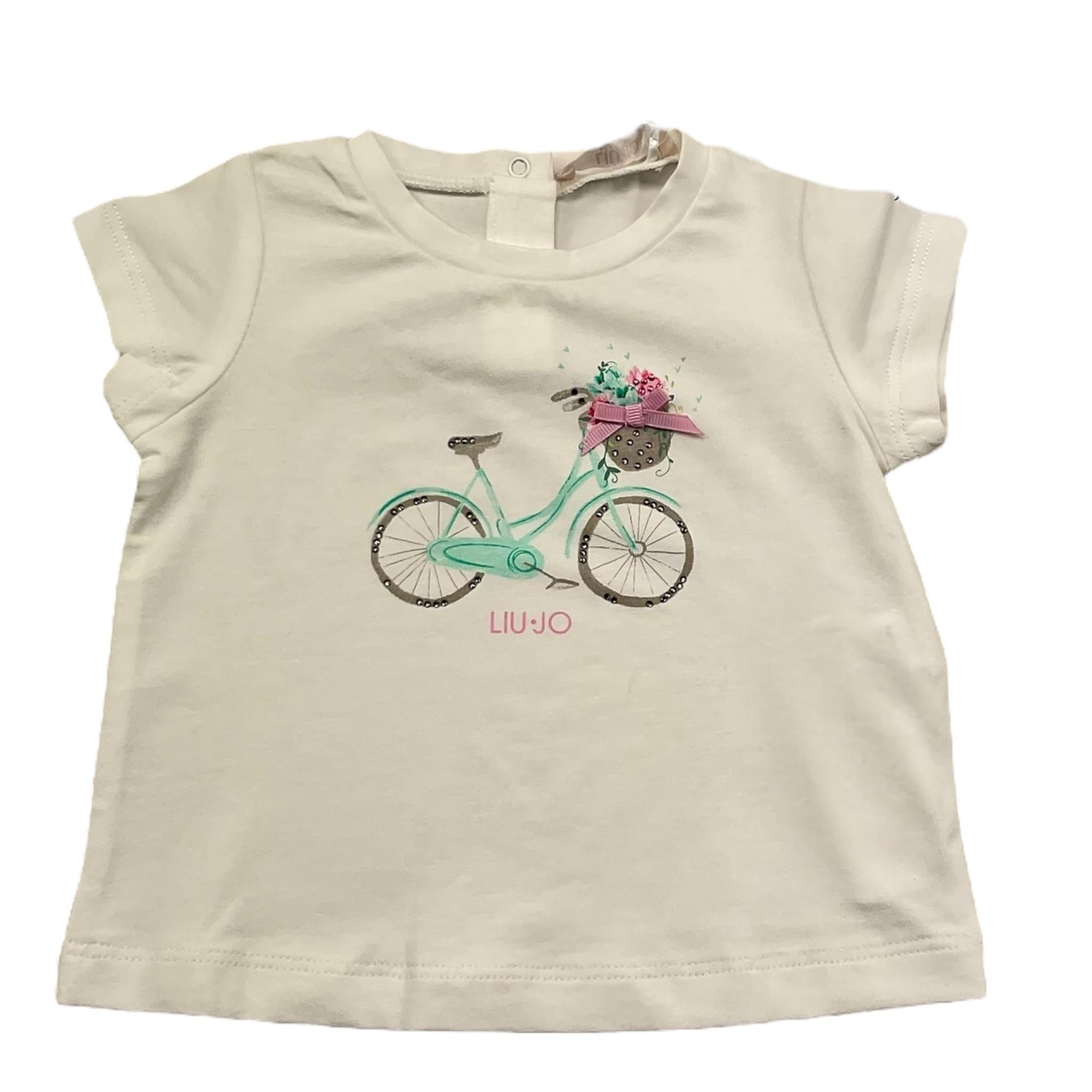 Liu Jo T-Shirt Girocollo Tinta Unita con Stampa per Neonata HA5062 BIANCO LIU JO 