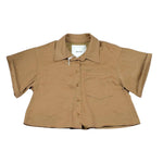 Lu Lu By Miss Grant Camicia Mezza Manica Tinta Unita Crop per Bambina LL3447 BISCOTTO LU LU BY MISS GRANT 