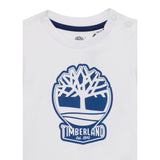 Timberland T-Shirt Girocollo Tinta Unita con Stampa per Bambino T60506X BIANCO TIMBERLAND 