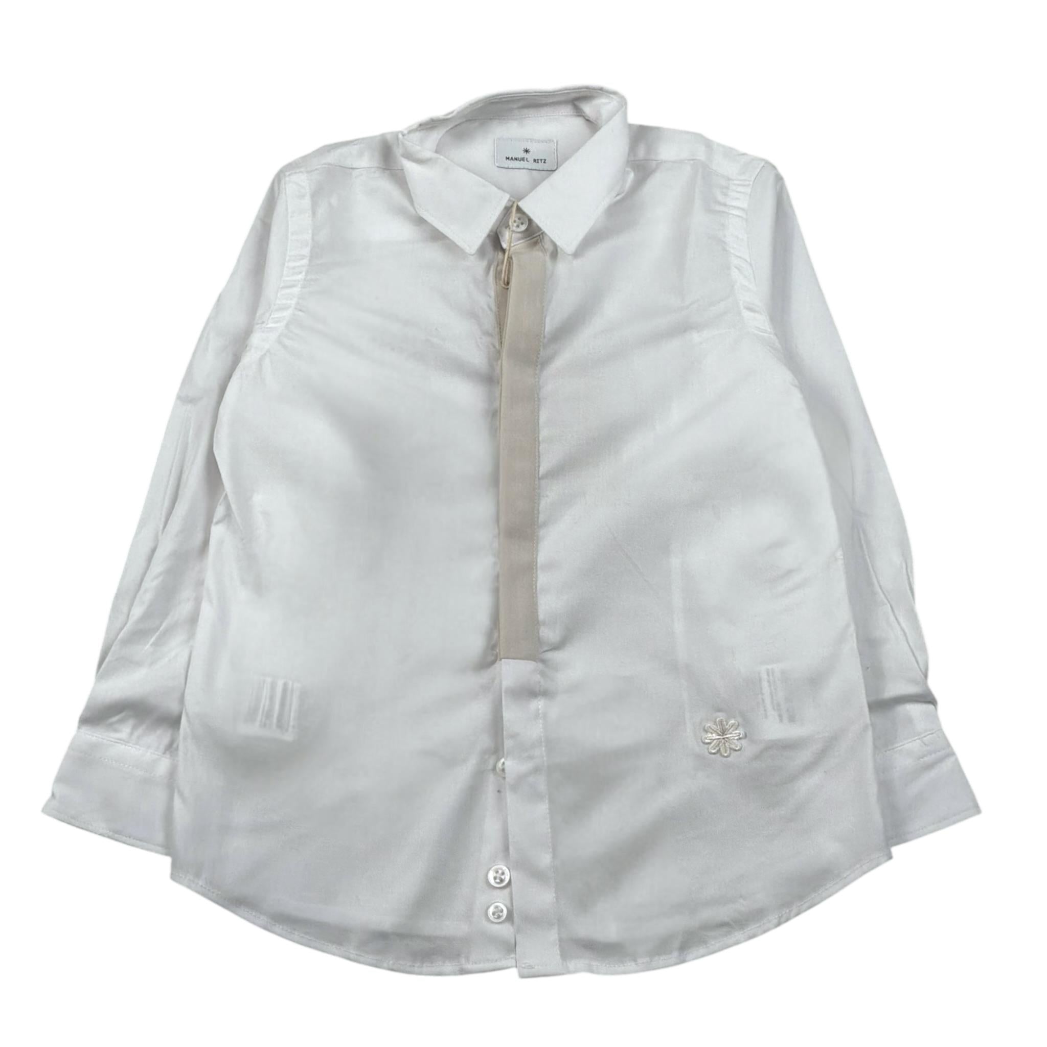 Manuel Ritz Camicia Manica Unga Tinta Unita per Bambino MR2039 BIANCO MANUEL RITZ 