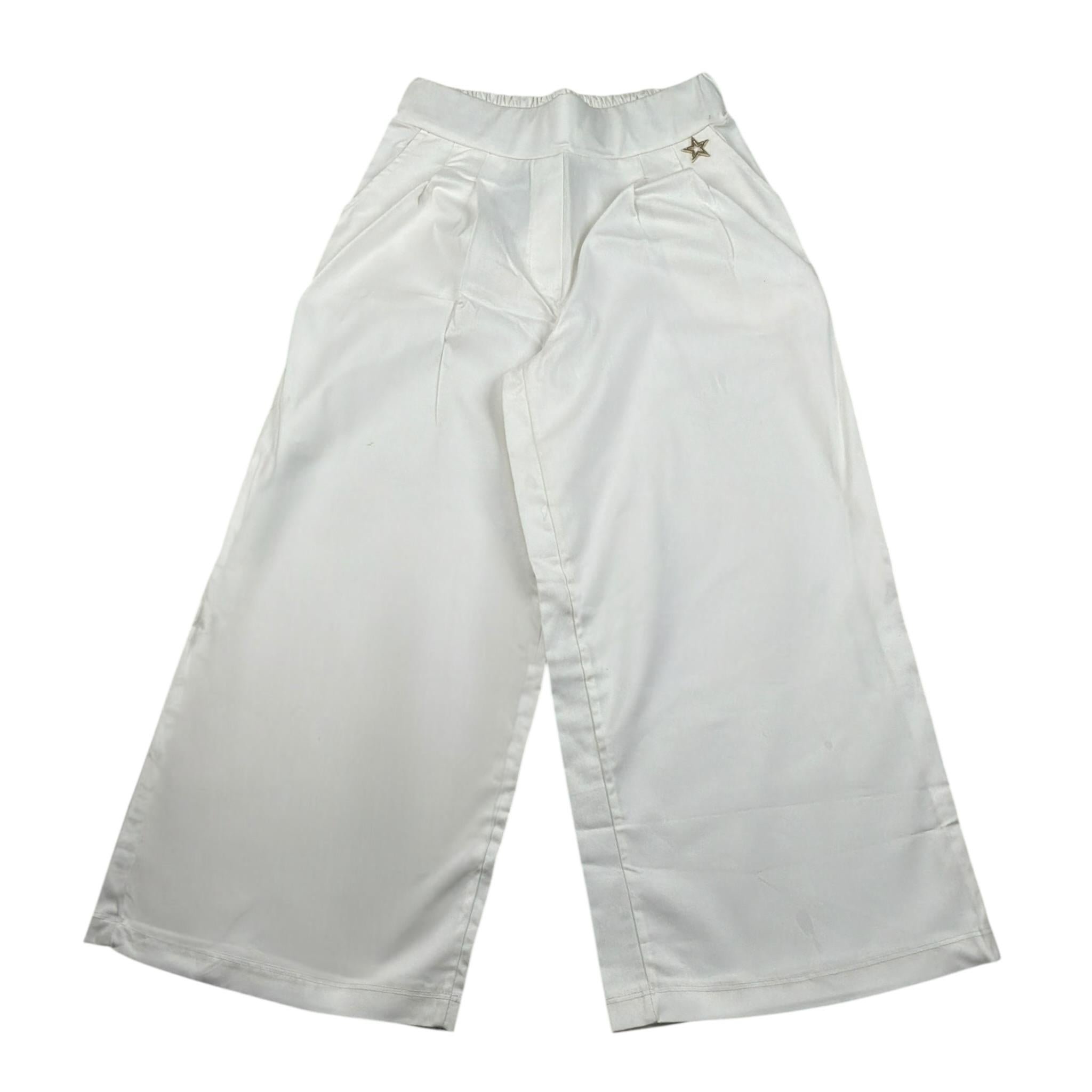 Shopart Pantalone Modello Palazzo tinta unita Bianco per Bambina 023993 BIANCO SHOPART 