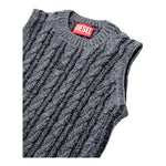 DIESEL gilet tinta unita con logo Grigio per Bambina J01973 GRIGIO DIESEL 