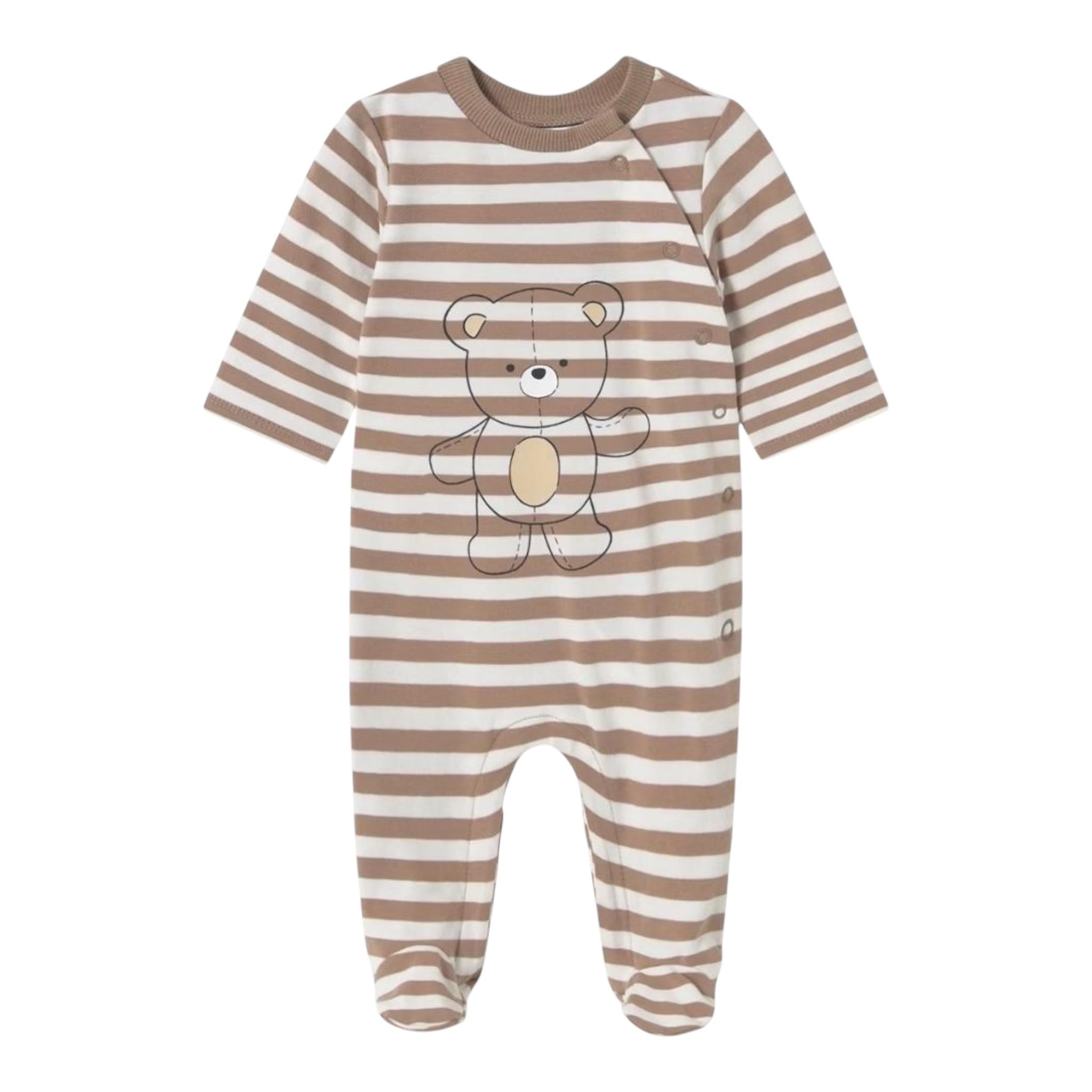 Mayoral Set 2 Tutina Manica Lunga Fantasia A Righe per Neonato 1709X BIANCO/BEIGE MAYORAL 