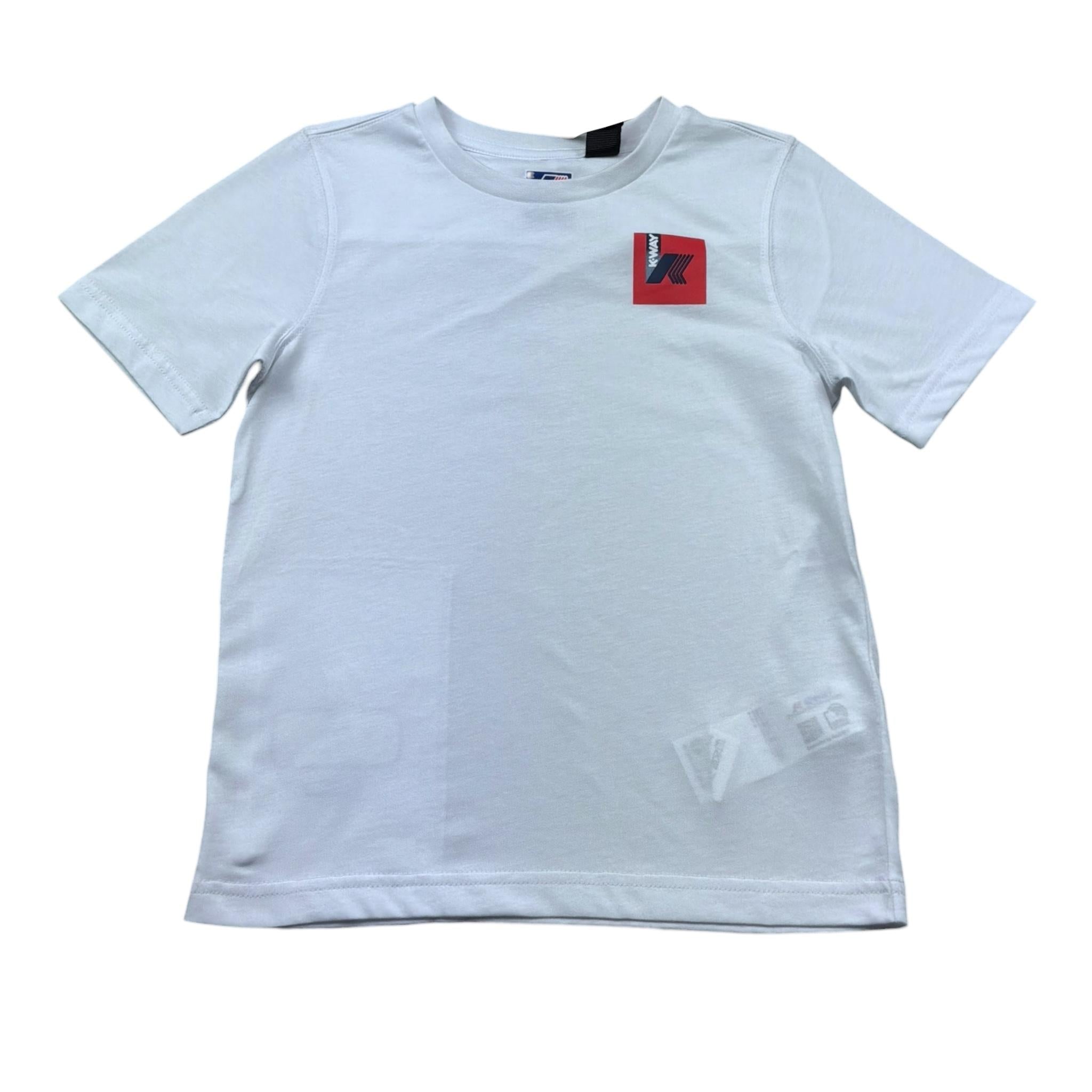 K-Way T-Shirt Girocollo Tinta Unita con Stampa per Bambino K3148NW BIANCO K-WAY 