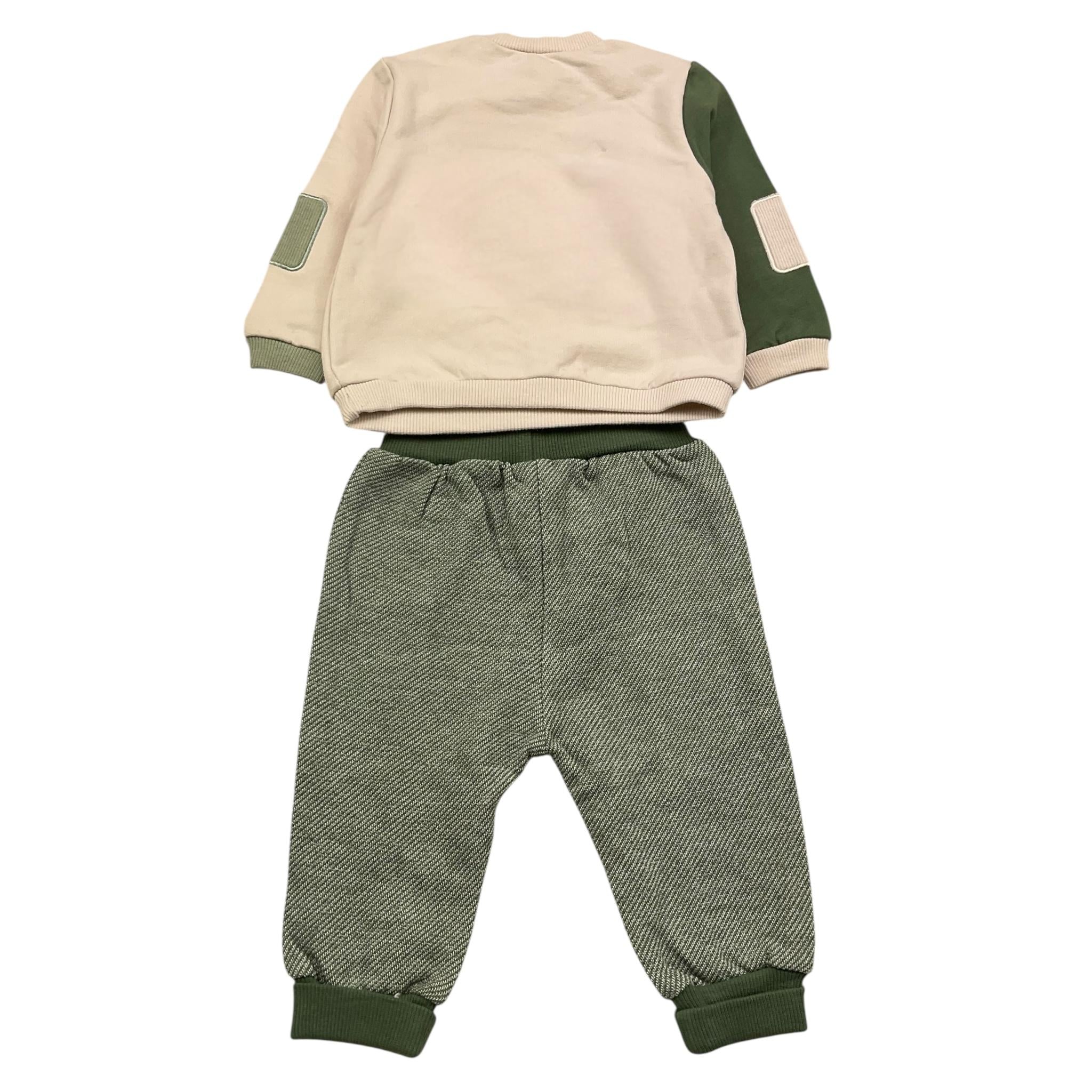 MAYORAL completo 2 pezzi felpa-pantalone  Biege/verde per Neonato 26255 BEIGE/VERDE MAYORAL 
