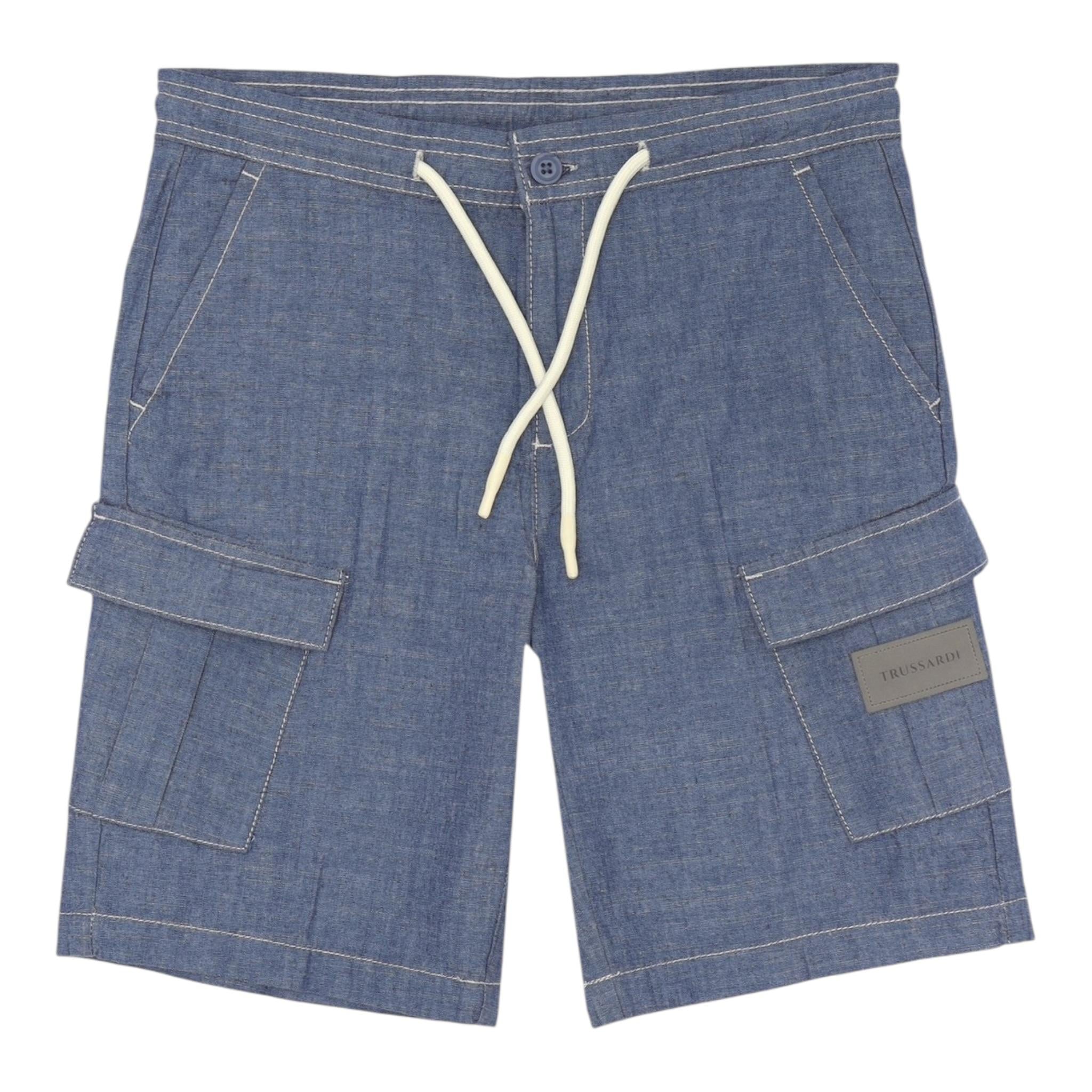 Trussardi Bermuda In Deim tinta unita Blu per Bambino TBP25160BEX BLU TRUSSARDI 