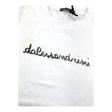 Daniele Alessandrini Einfarbiges Rundhals-T-Shirt mit weißem Logo-Print für Kinder