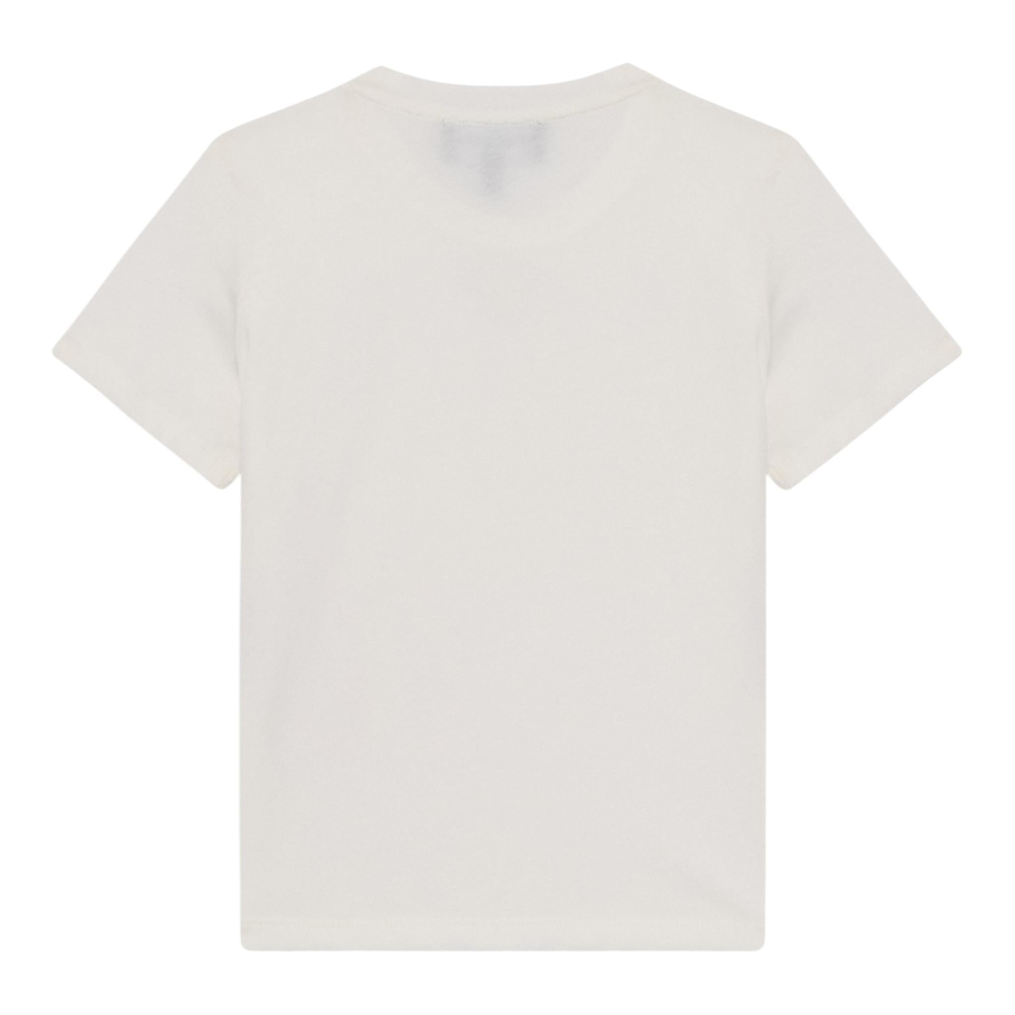 Emporio Armani T-Shirt Girocollo Tinta Unita con Stemma Logo per Bambino EB000421 BIANCO EMPORIO ARMANI 