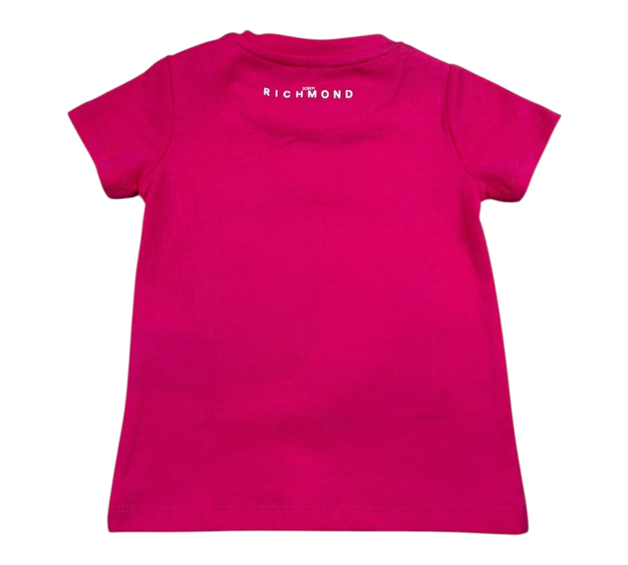 John Richmond T-Shirt Girocollo Tinta Unita con Logo per Neonata RIP26026TS FUXIA JOHN RICHMOND 