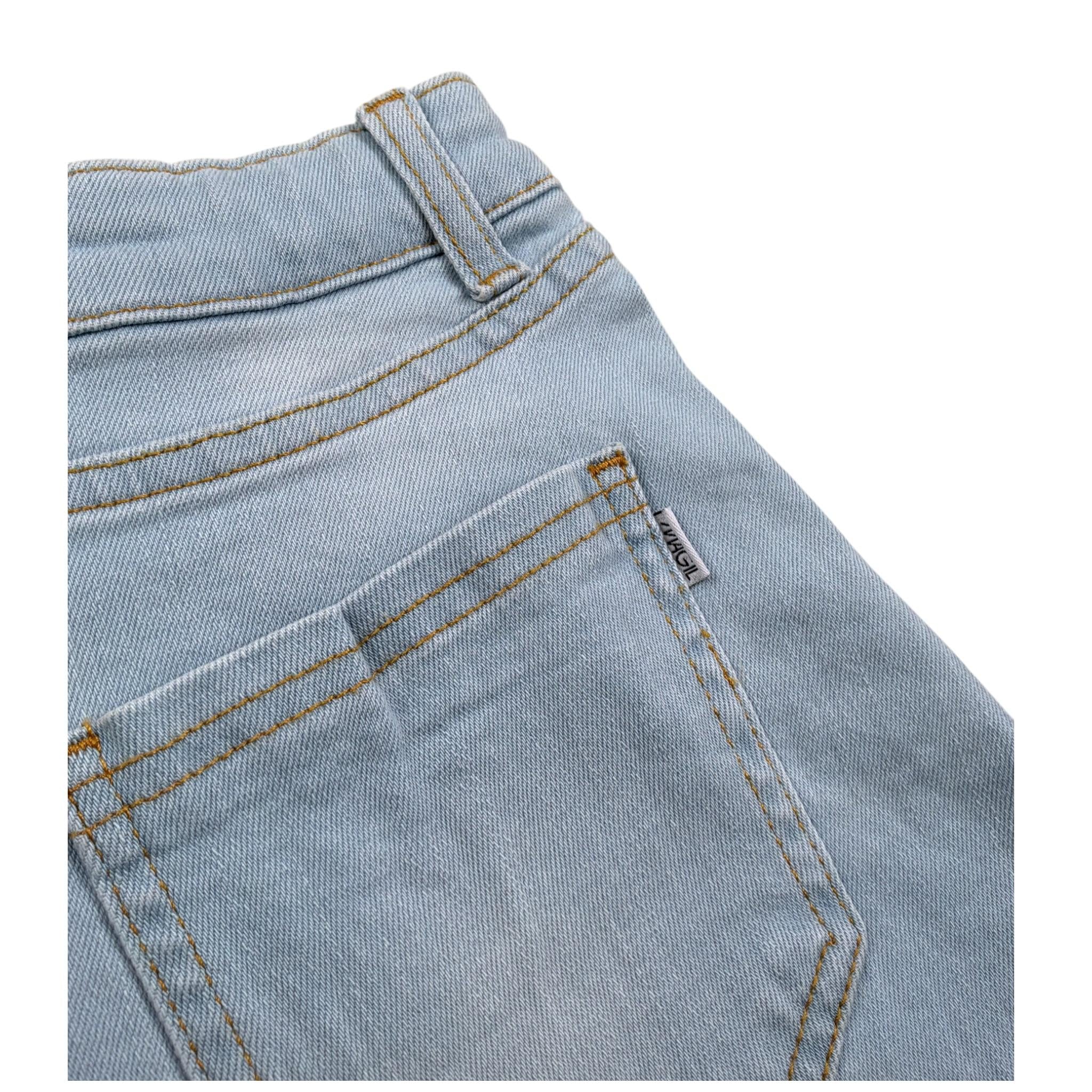 Magil Short In Denim tinta unita con Girovita Regolabile Azzurro per Bambina FN25082 AZZURRO MAGIL 
