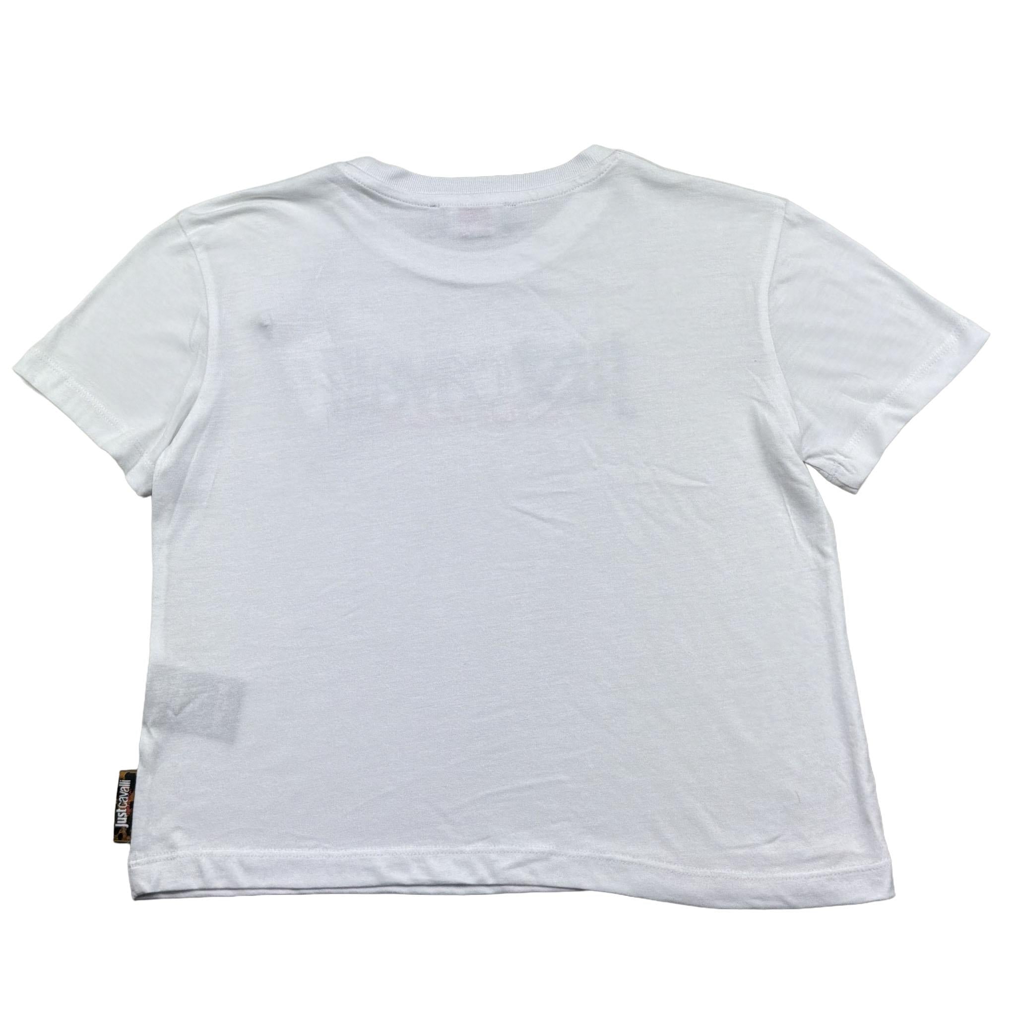 Just Cavalli T-Shirt Girocollo Tinta Unita con Logo per Bambina JGP26041TS BIANCO JUST CAVALLI 